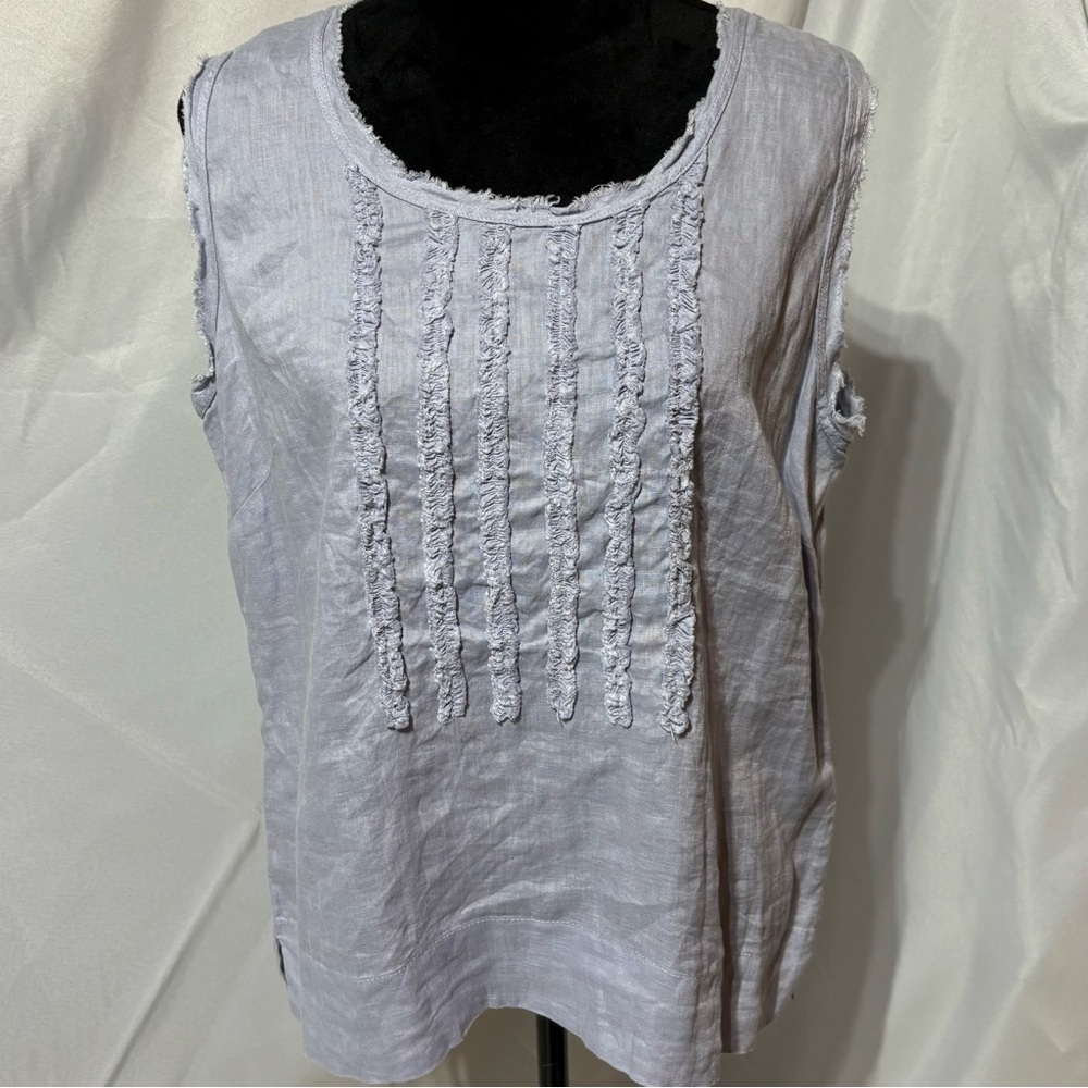 aj Andrea Jovine Linen Sleeveless Top Size XL